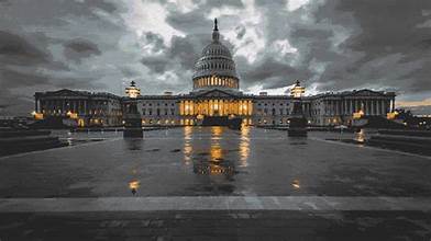 U.S. Capitol building under cloudy skies symbolizing government shutdown and political gridlock in Washington D.C