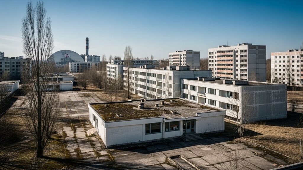 Abandoned Pripyat city near Chernobyl after nuclear disaster