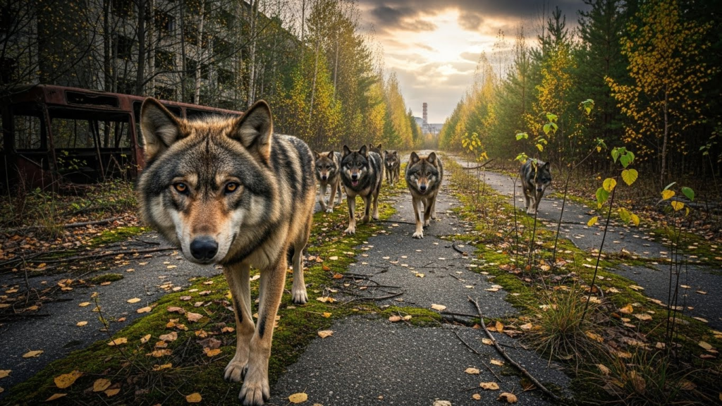 Wildlife roaming freely inside the Chernobyl exclusion zone