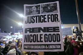 Family and friends of Renee Nicole Good protesting for justice