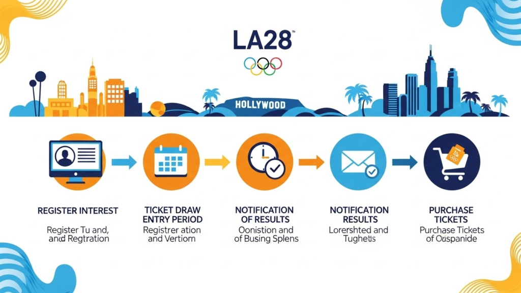 LA28 ticket draw and registration process graphic