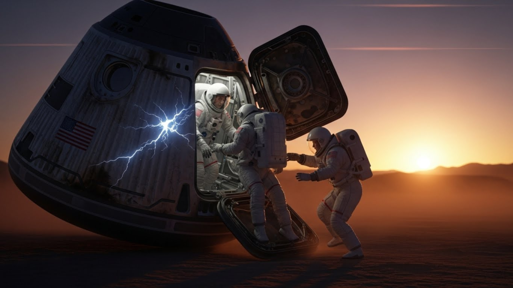 NASA astronauts space station evacuation safe landing