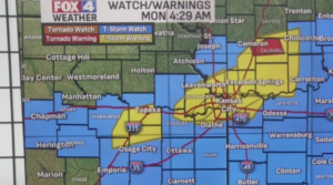A severe thunderstorm watch covered the Kansas City area. Then a second severe thunderstorm watch.